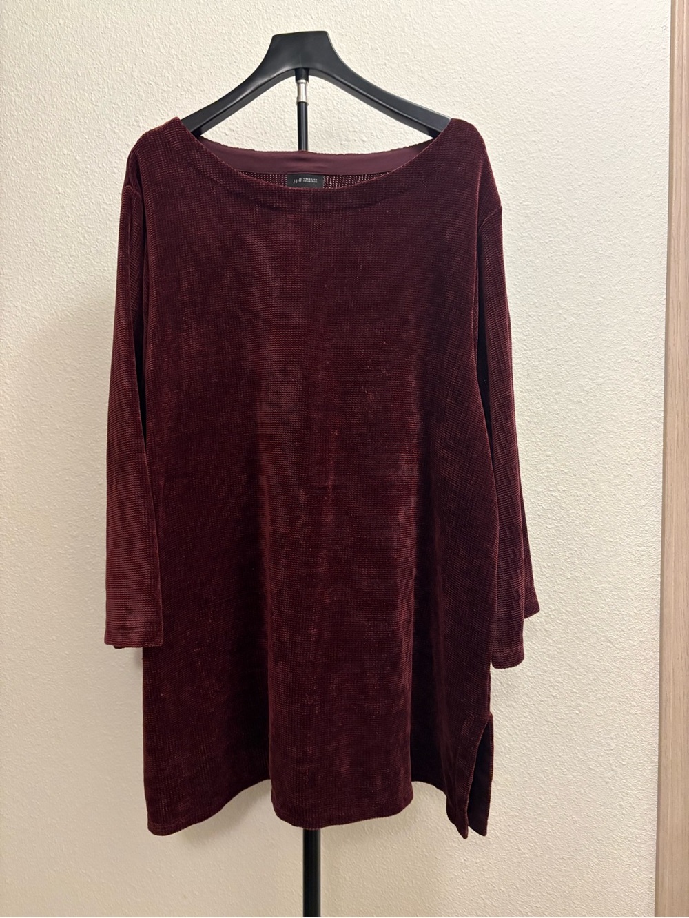 J. Jill Burgundy Chenille Boatneck Tunic